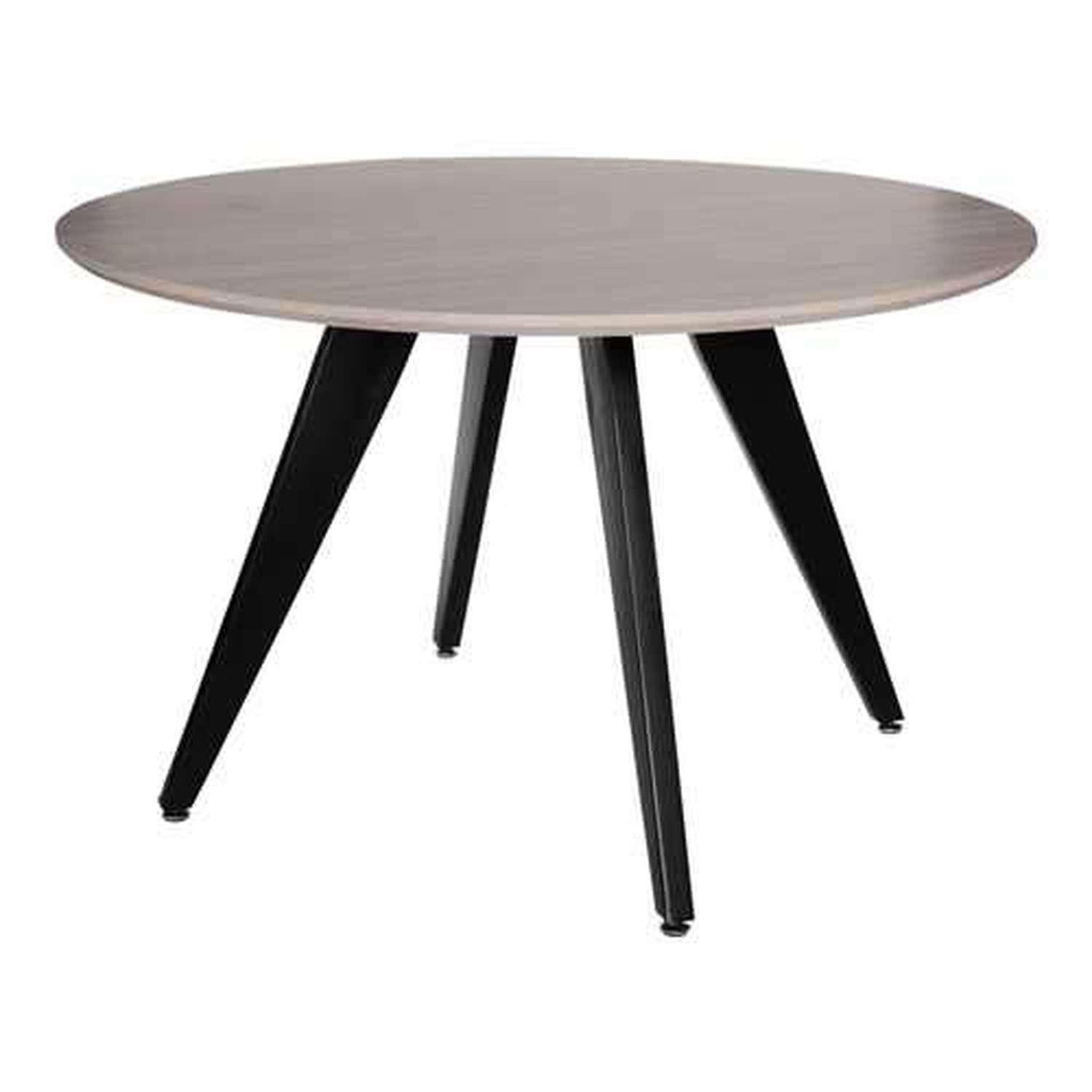 Amadeus Table ronde léonie en bois - beige et noir