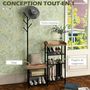 Voir la diapositive 4 : HOMCOM Vestiaire d'entrée banc porte-manteaux avec étagère à chaussures style industriel acier noir aspect bois