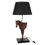 Paris Prix Lampe à Poser Cheval Face  Ronny  70cm Marron Foncé