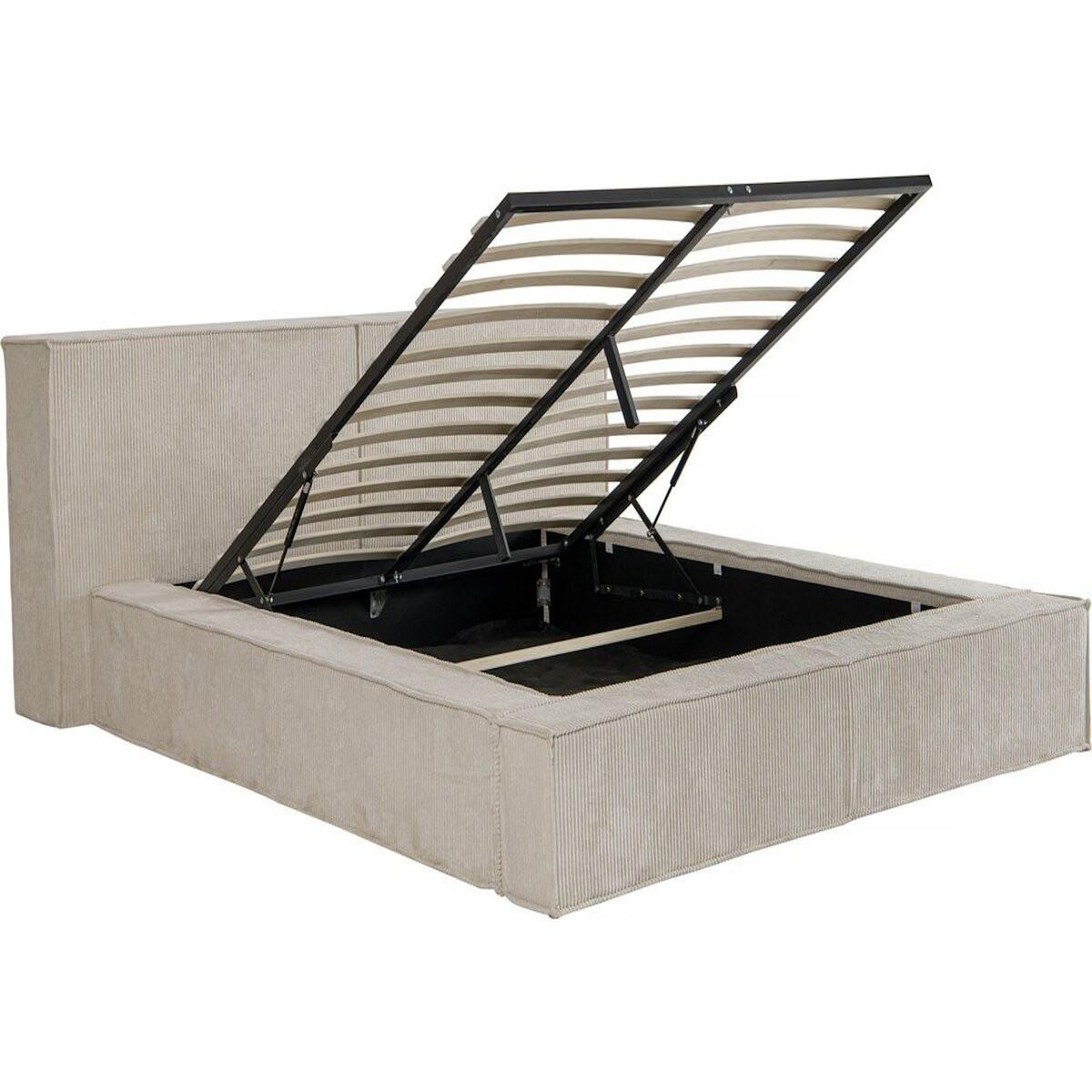 Habitat et Jardin Lit coffre en velours côtelé  Courchevel  - 160 x 200 cm - Beige