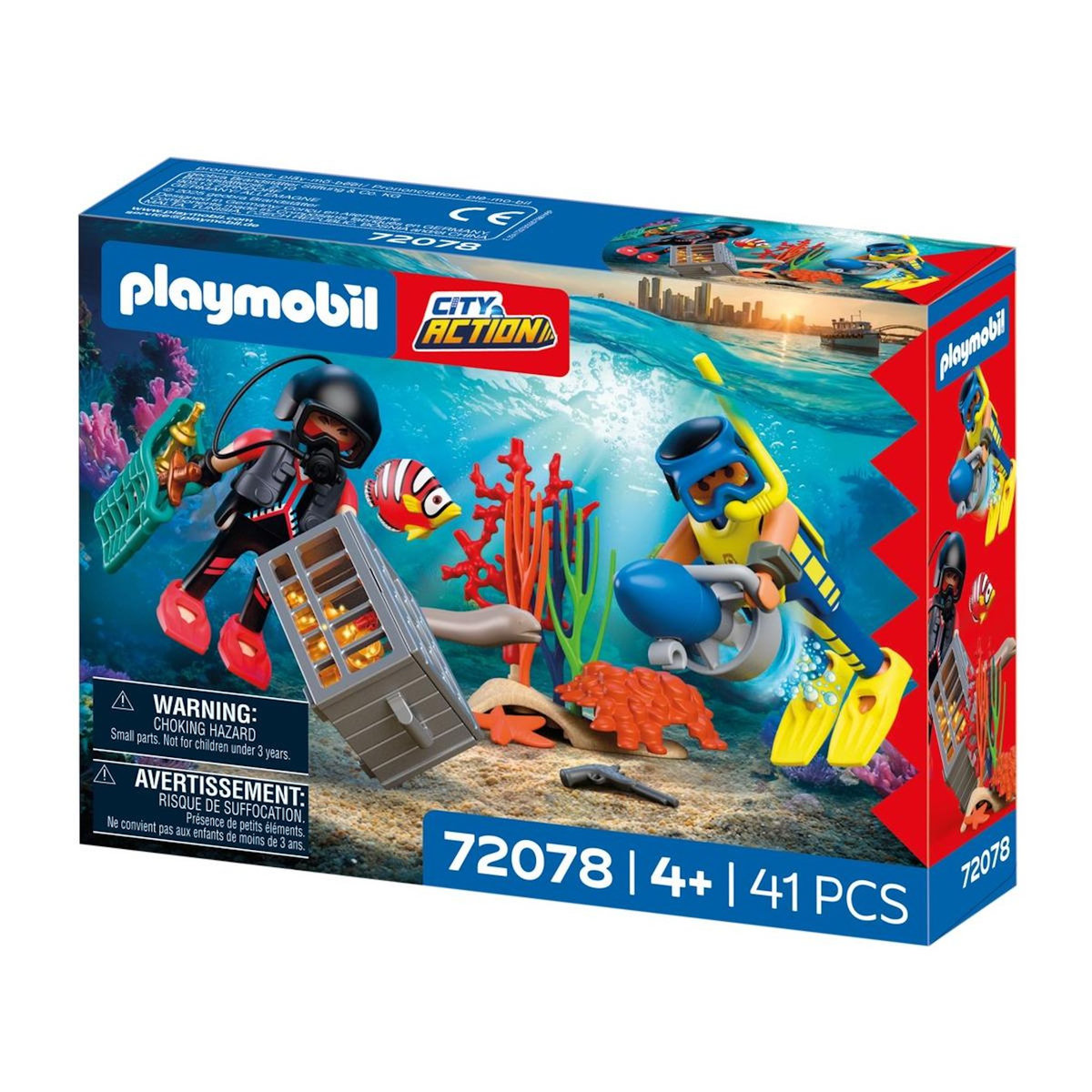 PLAYMOBIL 72078 Policiers plongeurs et trésor