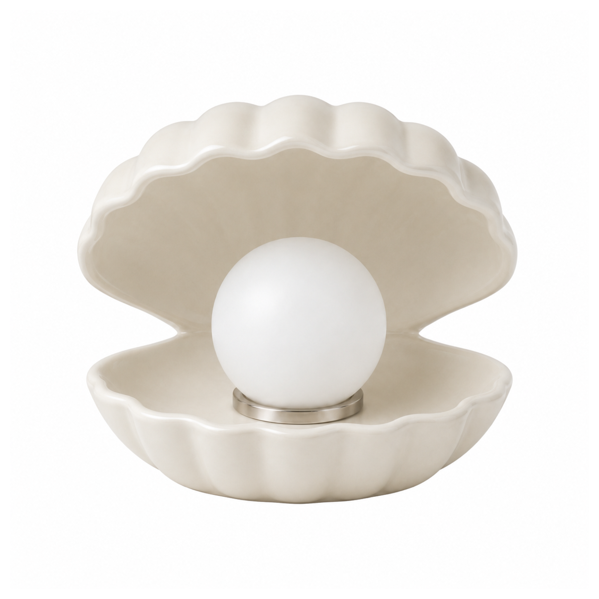 MAISON PAVANE Lampe à poser en céramique blanche-Shell