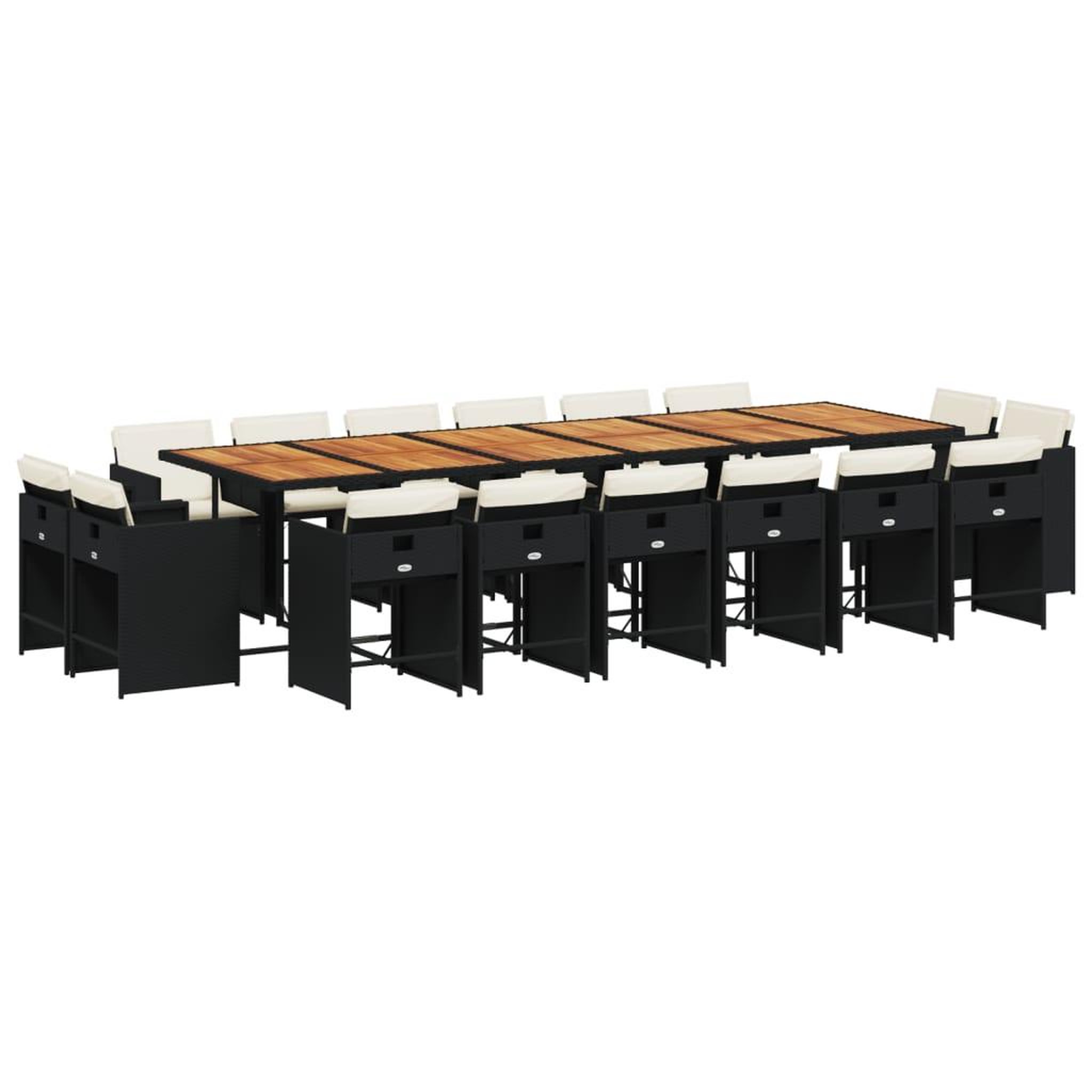 Voir la diapositive 2 : VIDAXL Ensemble a manger de jardin 17 pcs coussins noir resine tressee