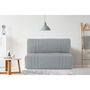 Voir la diapositive 2 : MARKET24 Banquette BZ DREAM - Tissu 100% Coton gris clair - Couchage 140x190 cm
