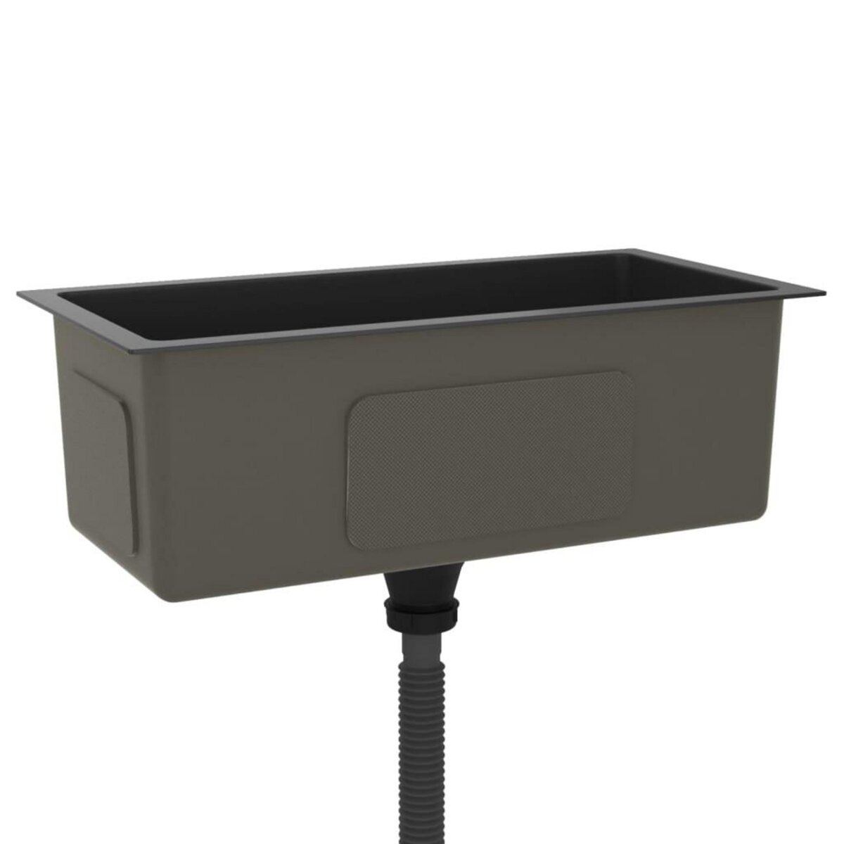 VIDAXL Evier de cuisine fait main Noir Acier inoxydable