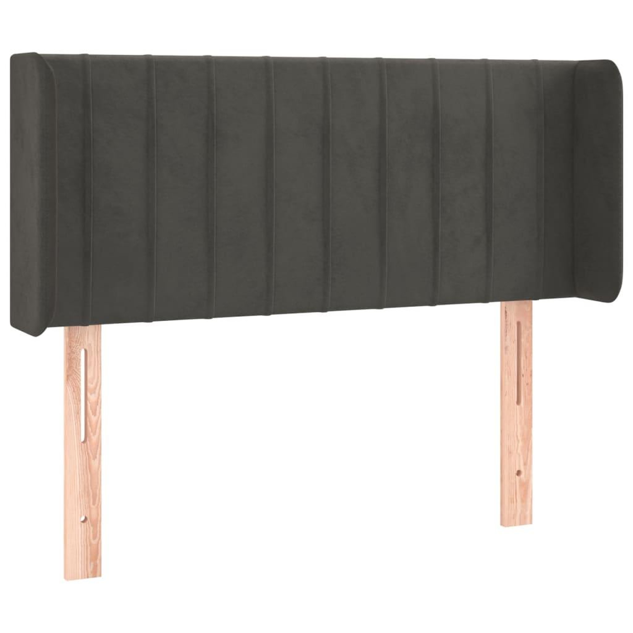 Voir la diapositive 2 : VIDAXL Tete de lit avec oreilles Gris fonce 93x16x78/88 cm Velours