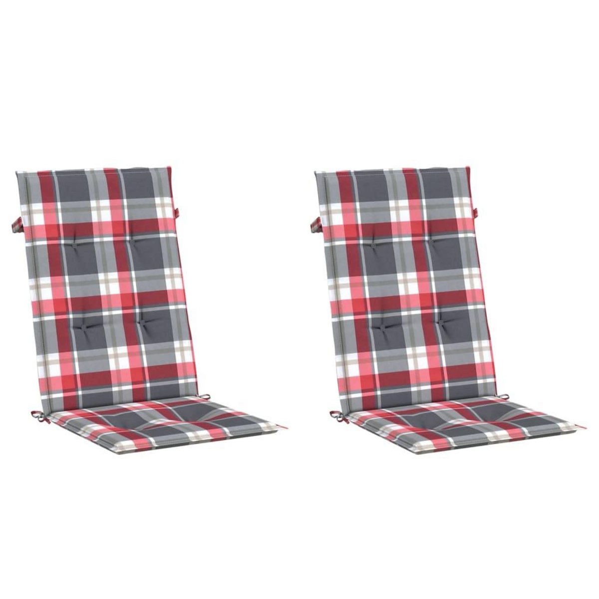 VIDAXL Coussins de chaise de jardin a dossier haut lot de 2 120x50x3cm