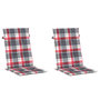 Voir la diapositive 3 : VIDAXL Coussins de chaise de jardin a dossier haut lot de 2 120x50x3cm