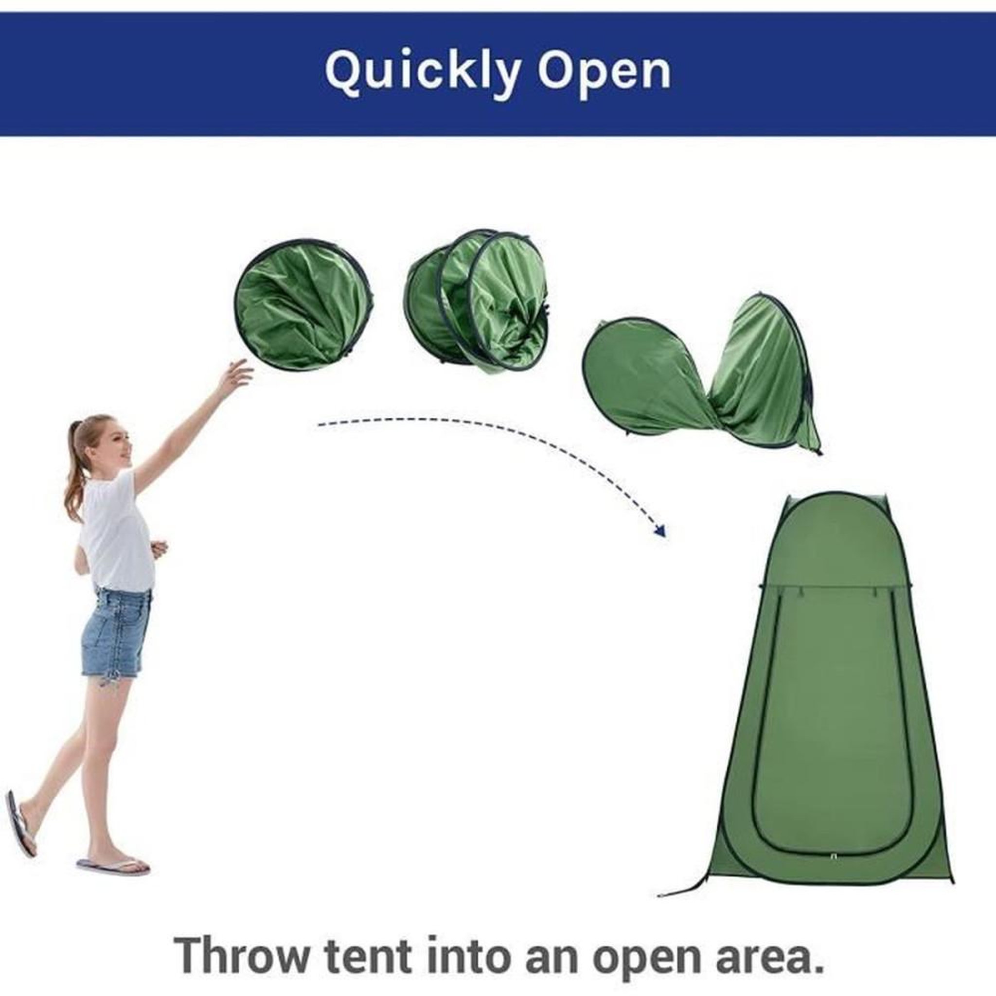 Voir la diapositive 4 : Tente de douche pop-up portable 190x120x120 cm vert pour camping et plage