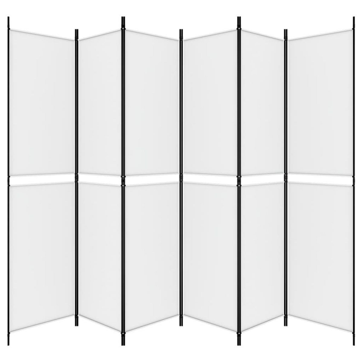VIDAXL Cloison de separation 6 panneaux Blanc 300x220 cm Tissu