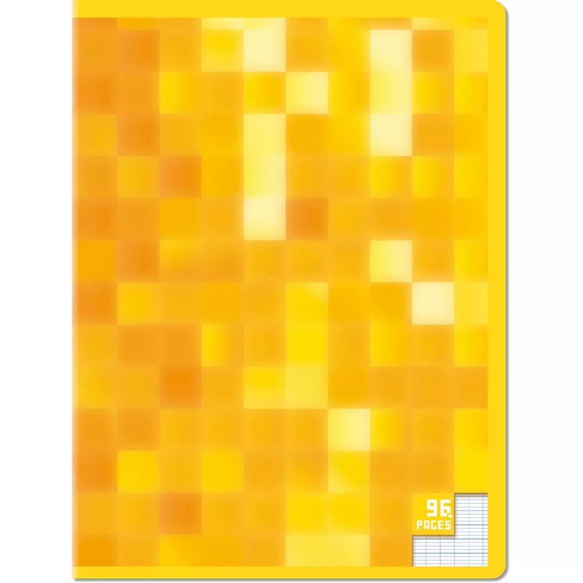 AUCHAN Cahier piqué 17x22cm 96 pages grands carreaux Seyes orange motif triangles