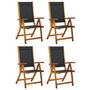 Voir la diapositive 1 : VIDAXL Chaises de jardin pliantes lot de 4 acacia massif et textilene