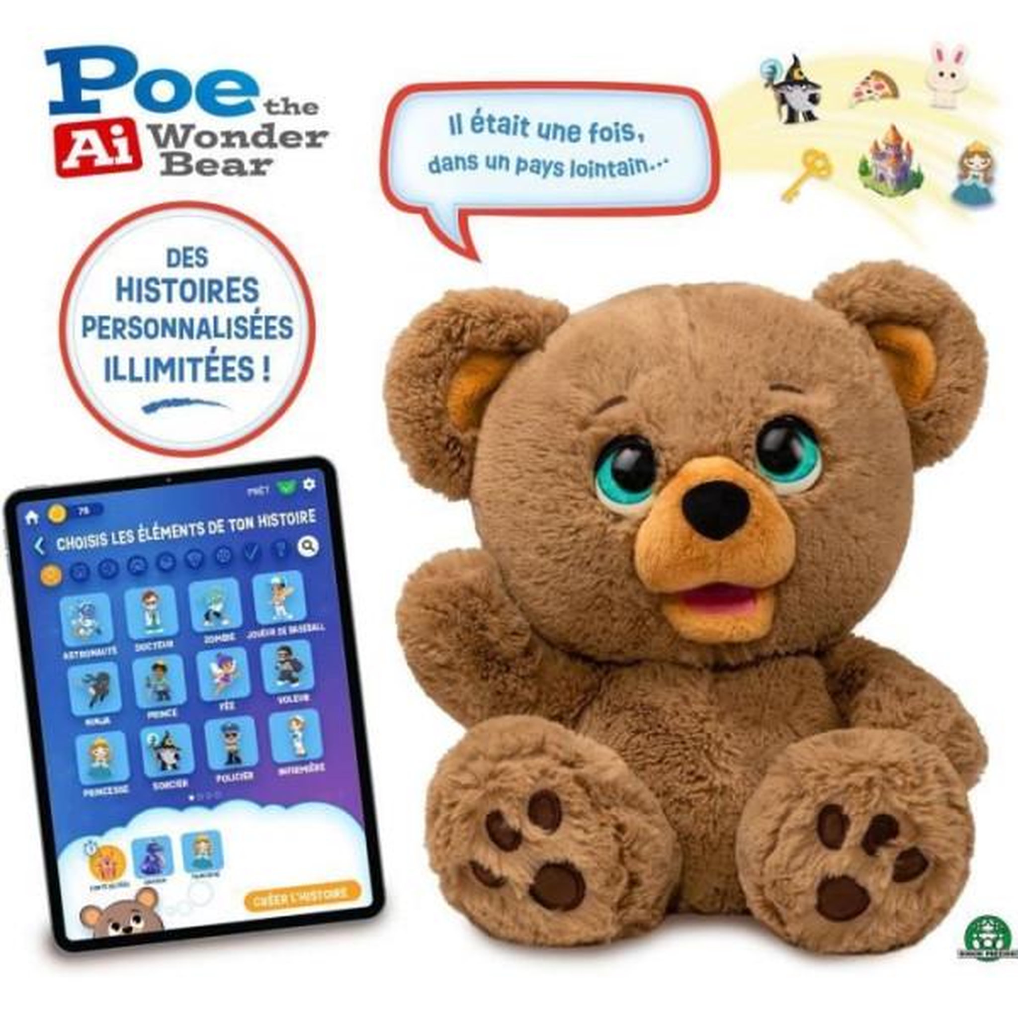 Giochi Preziosi Peluche interactive - giochi preziosi - ours créateur d'histoires poe - a partir de 4 ans - lay00
