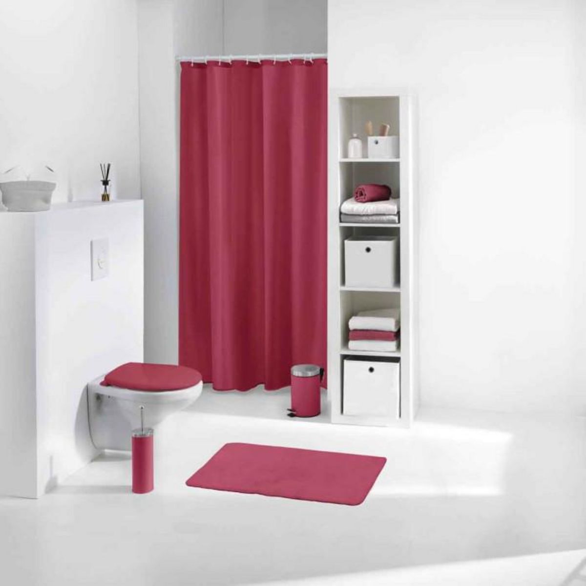 Paris Prix Rideau de Douche Uni  Vitamine  180x200cm Framboise