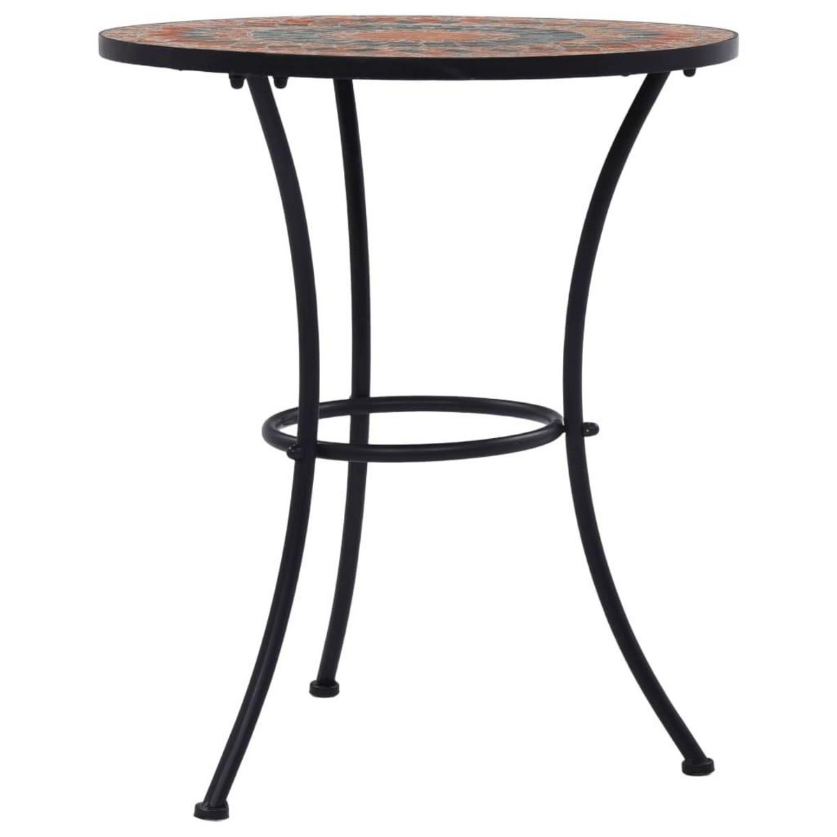 VIDAXL Table de bistro mosaïque Orange/gris 60 cm Ceramique