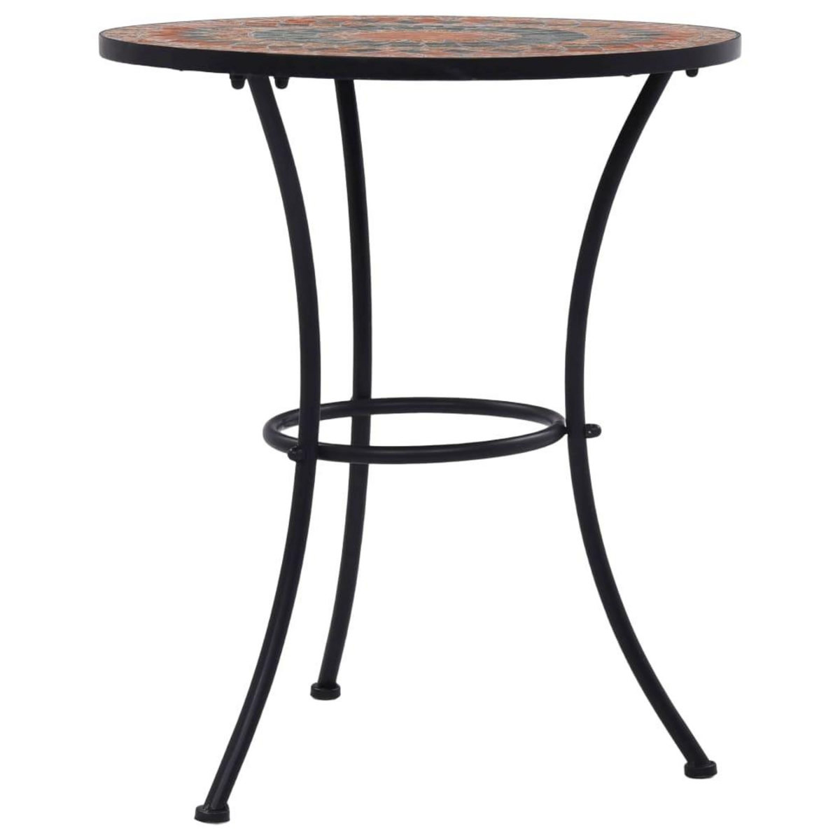 VIDAXL Table de bistro mosaïque Orange/gris 60 cm Ceramique