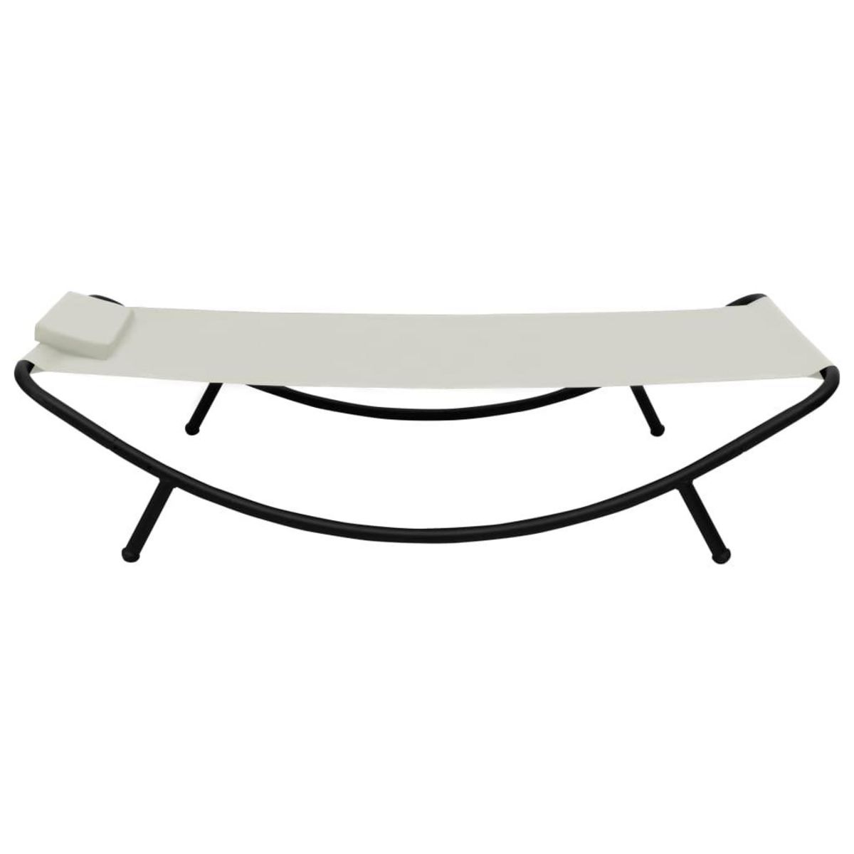 VIDAXL Lit de jardin creme 200x90 cm acier