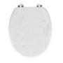 Voir la diapositive 2 : Douceur d'Intérieur Abattant WC MDF charnières métal effet bois Strata blanc