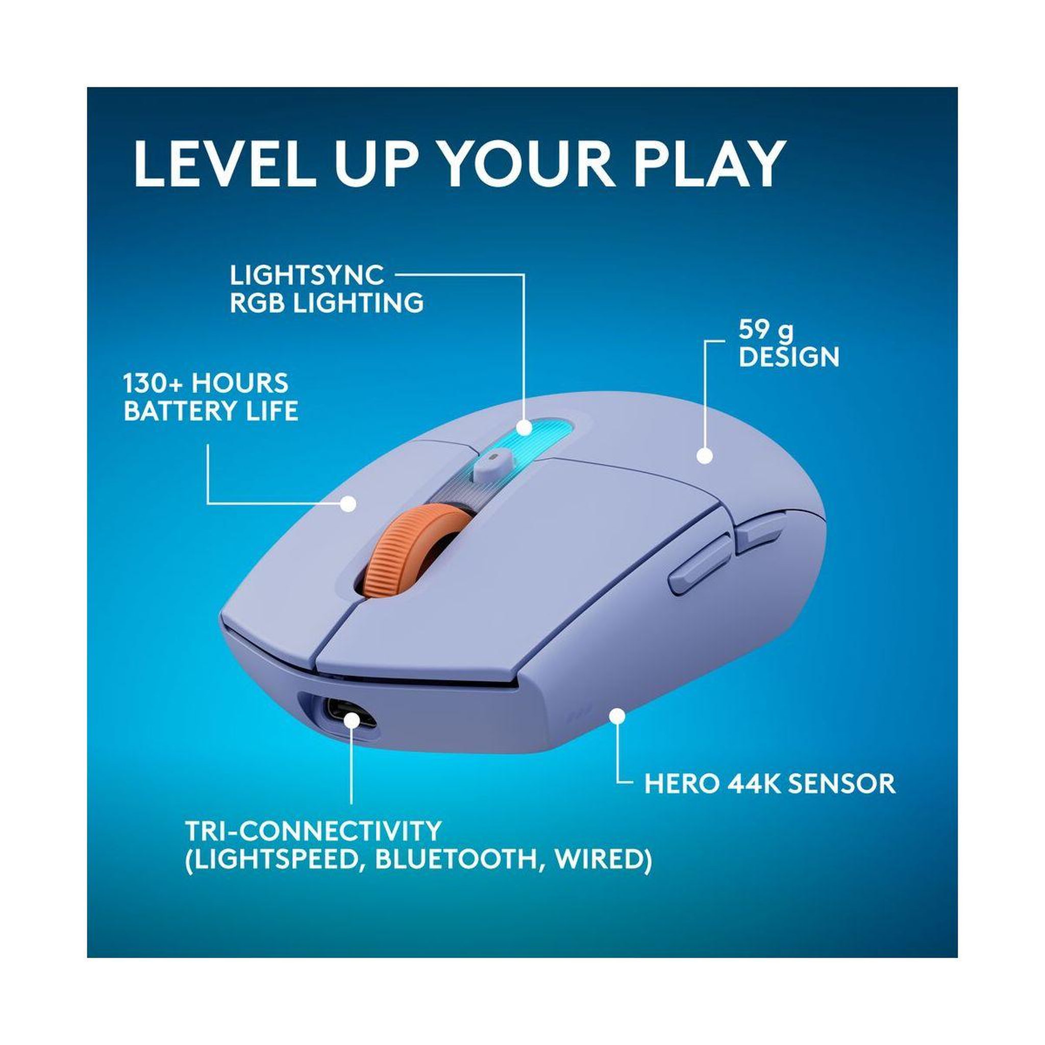 Voir la diapositive 2 : Logitech Souris Gamer Sans Fil G305 X Lightspeed Lila