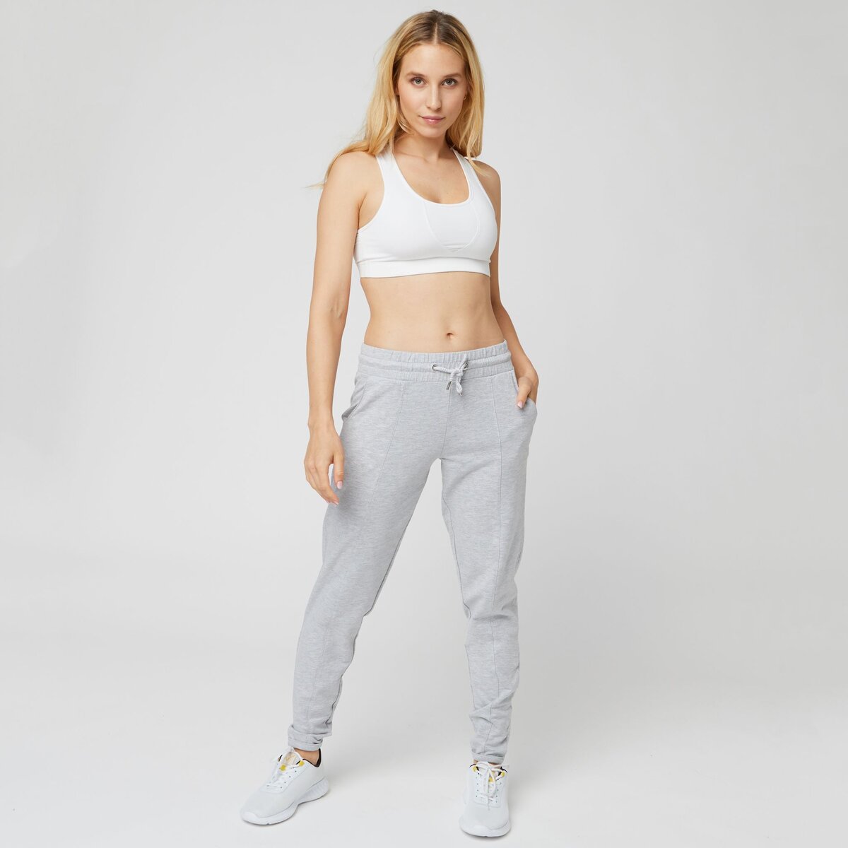 IN EXTENSO Pantalon molleton gris chiné femme