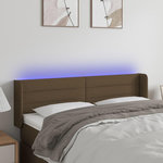 VIDAXL Tete de lit a LED Marron fonce 147x16x78/88 cm Tissu