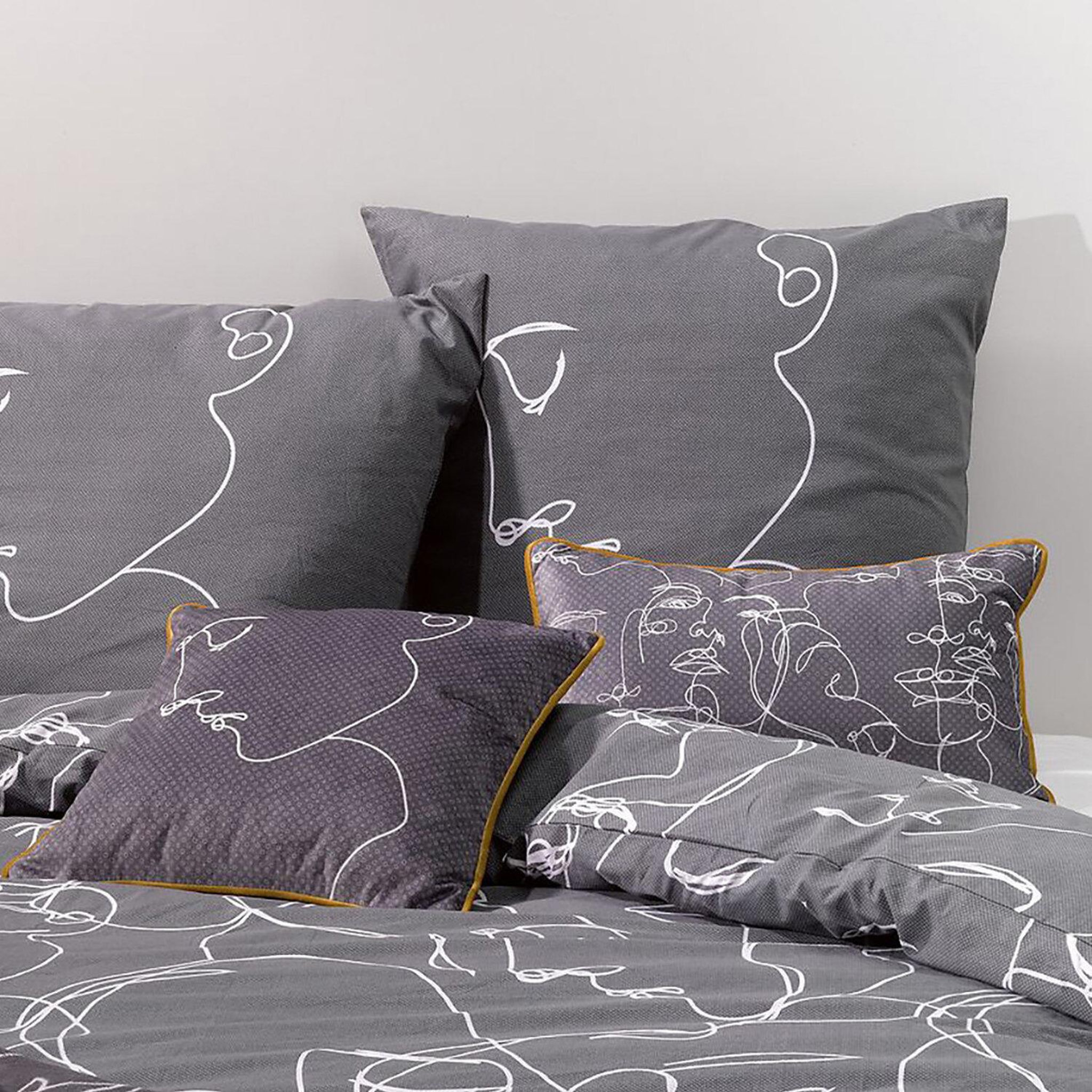 Voir la diapositive 4 : Les Ateliers du Linge Parure housse de couette 100% coton 57fils-nymphea