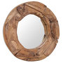 Voir la diapositive 2 : VIDAXL Miroir decoratif Teck 60 cm Rond