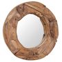 Voir la diapositive 2 : VIDAXL Miroir decoratif Teck 60 cm Rond