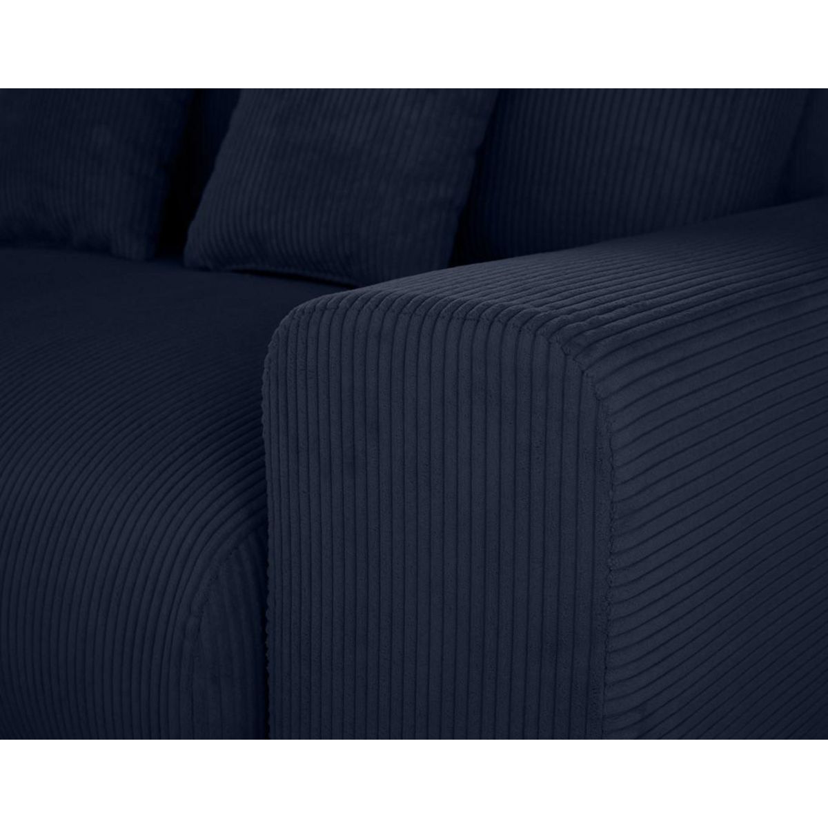 LISA DESIGN Garance - module d'assise 3 places avec accoudoir droit - en velours côtelé