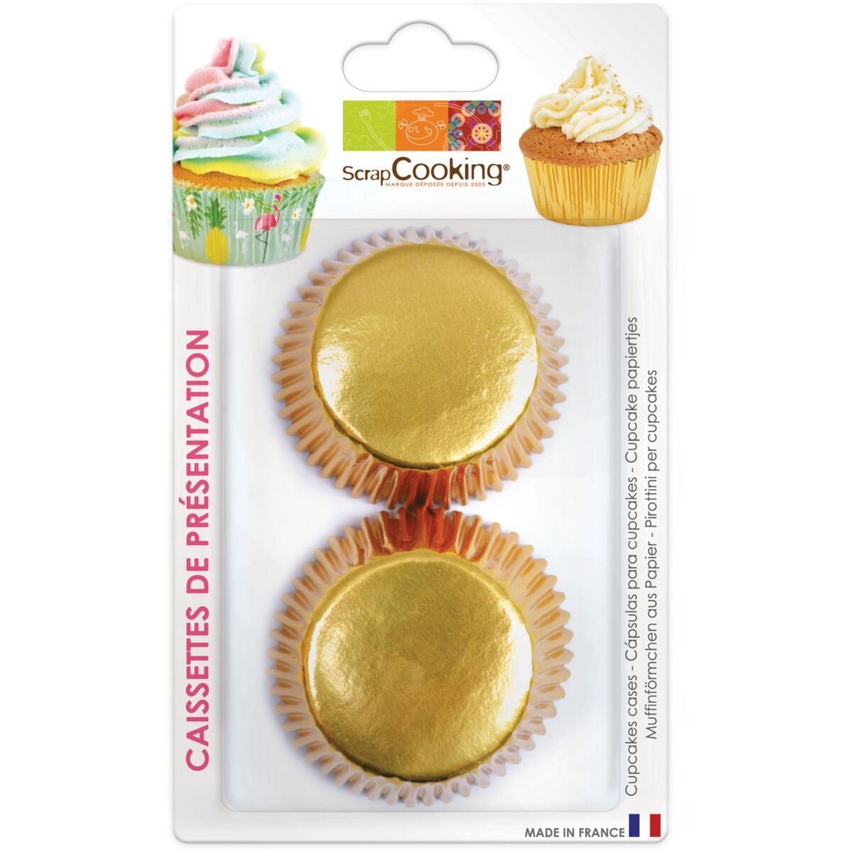SCRAPCOOKING Caissette Cupcake x 48 dorees pas cher 