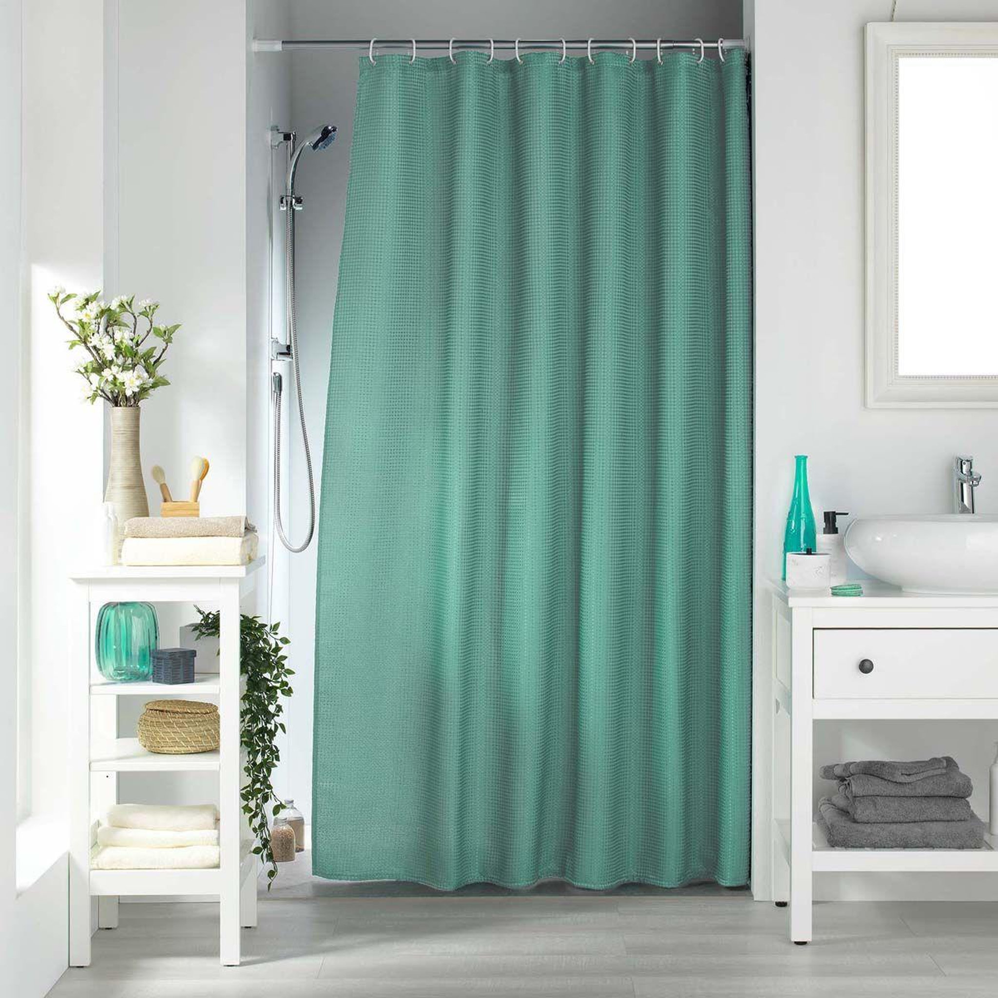 Voir la diapositive 3 : Douceur d'Intérieur Rideau de douche  quartz  180x200cm tilleul