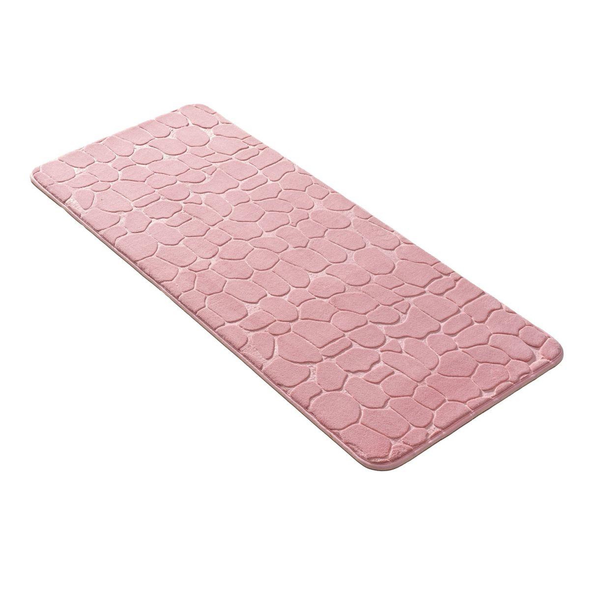 Voir la diapositive 4 : Douceur d'Intérieur Tapis de bain  ricochet  50x120cm rose poudré