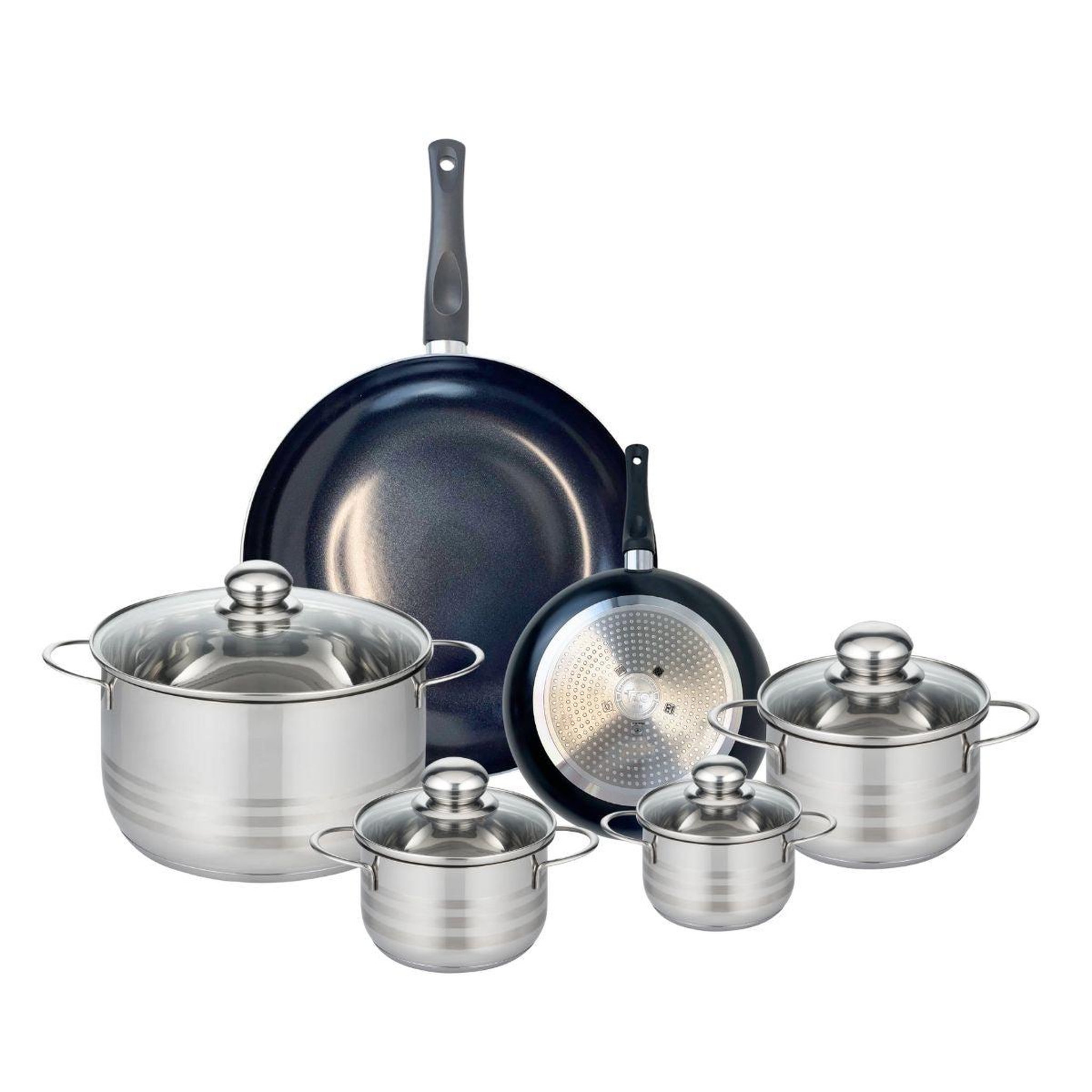 ELO Ensemble de 2 poêles de cuisson 20 et 32 cm et 4 faitouts 12, 14, 16 et 24 cm elo prima brillant