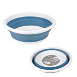 Paris Prix Bassine en Silicone  Rétractable  9L Blanc & Bleu Paon