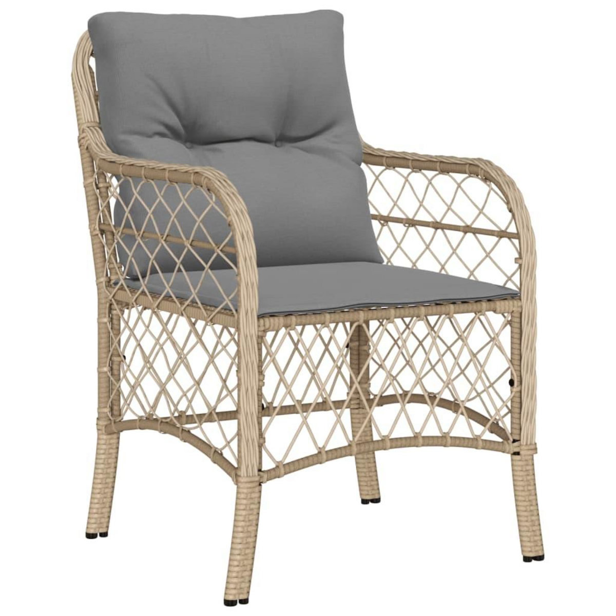 VIDAXL Ensemble a manger de jardin et coussins 9 pcs melange beige
