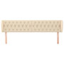 Voir la diapositive 3 : VIDAXL Tete de lit avec oreilles Creme 203x23x78/88 cm Tissu