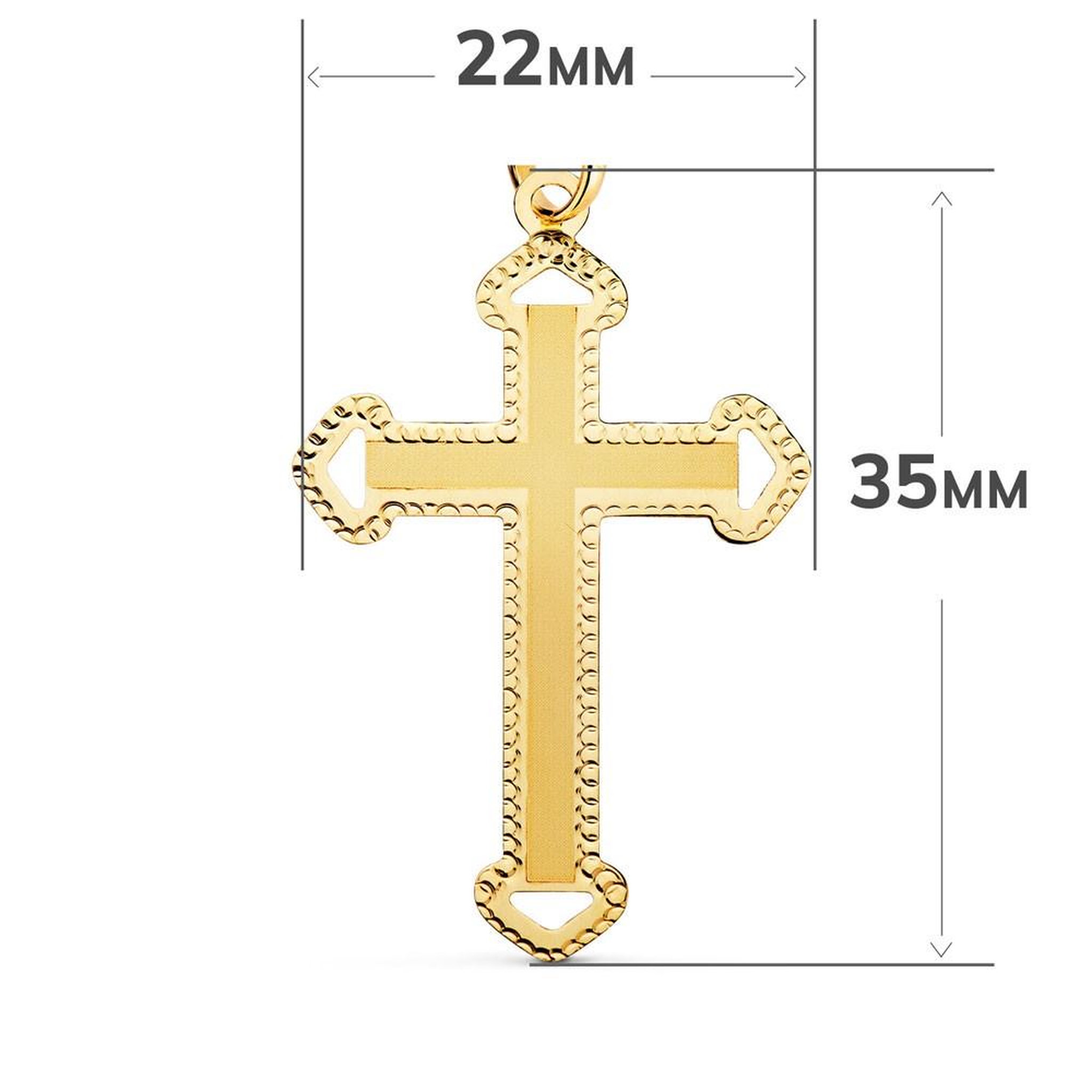 Voir la diapositive 2 : L'ATELIER D'AZUR Pendentif  - Médaille Croix Or 18 Carats 750 Jaune - Chaine Offerte