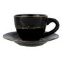 Voir la diapositive 2 : Paris Prix Lot de 3 Tasses & 3 Sous-Tasses  Ilene  21cl Noir