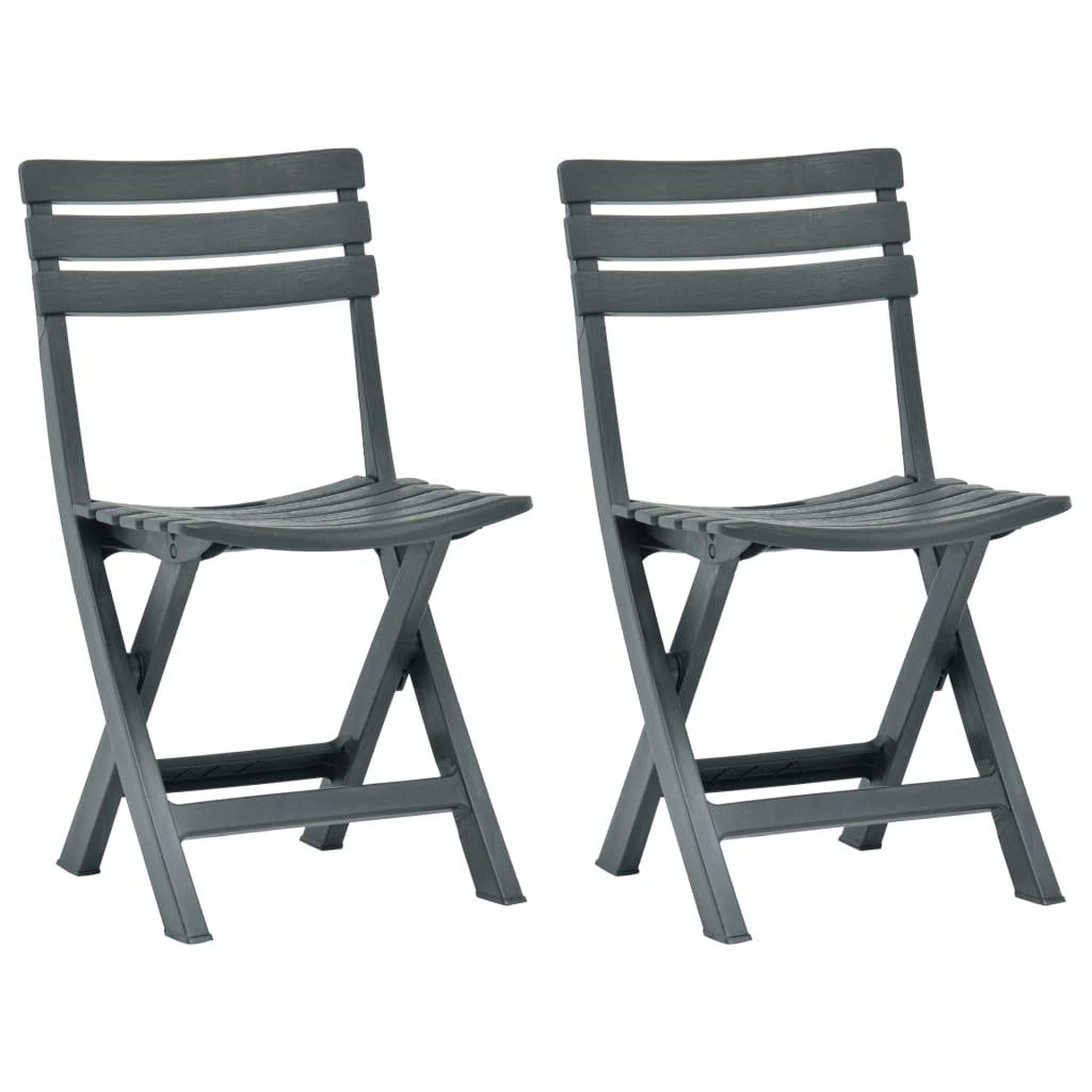 Voir la diapositive 1 : VIDAXL Chaises de jardin pliables lot de 2 Plastique Vert