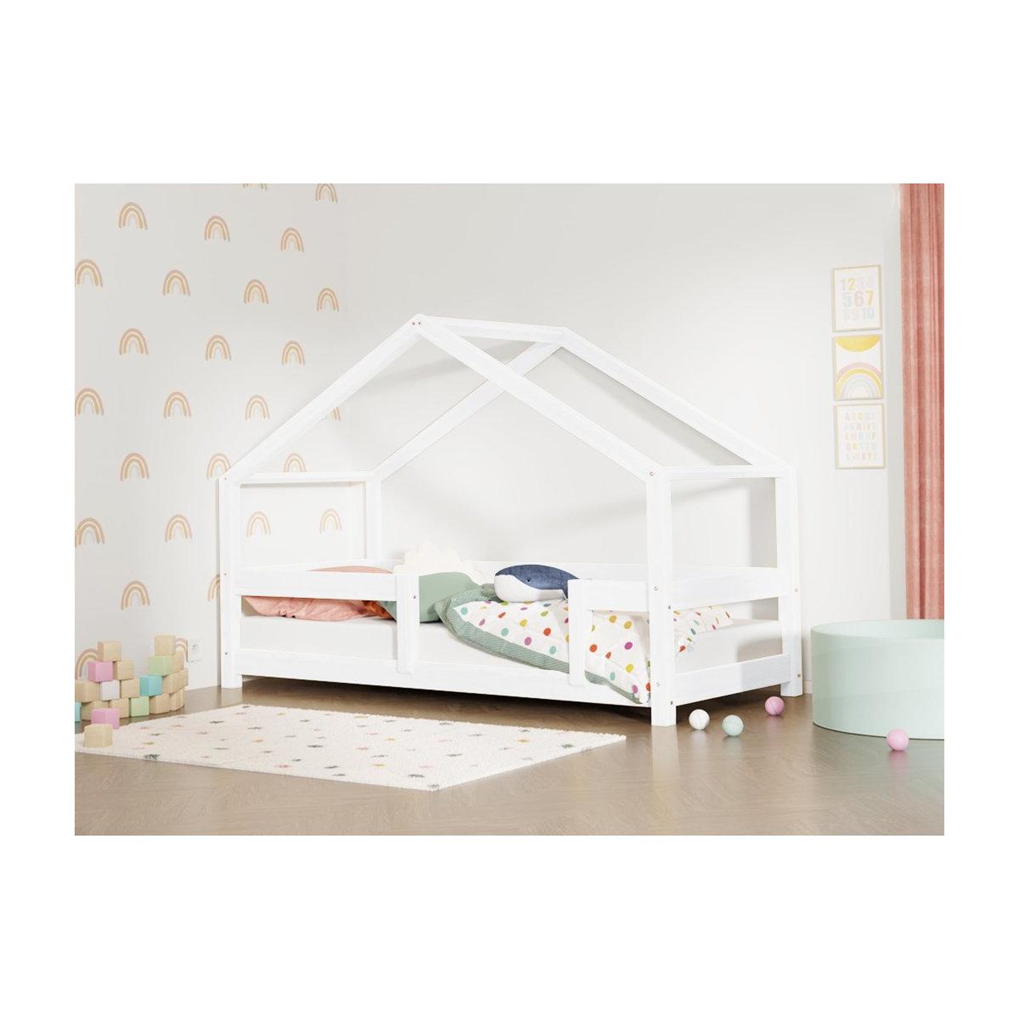 Voir la diapositive 2 : BENLEMI Lit cabane LUCKY 120x200cm Blanc