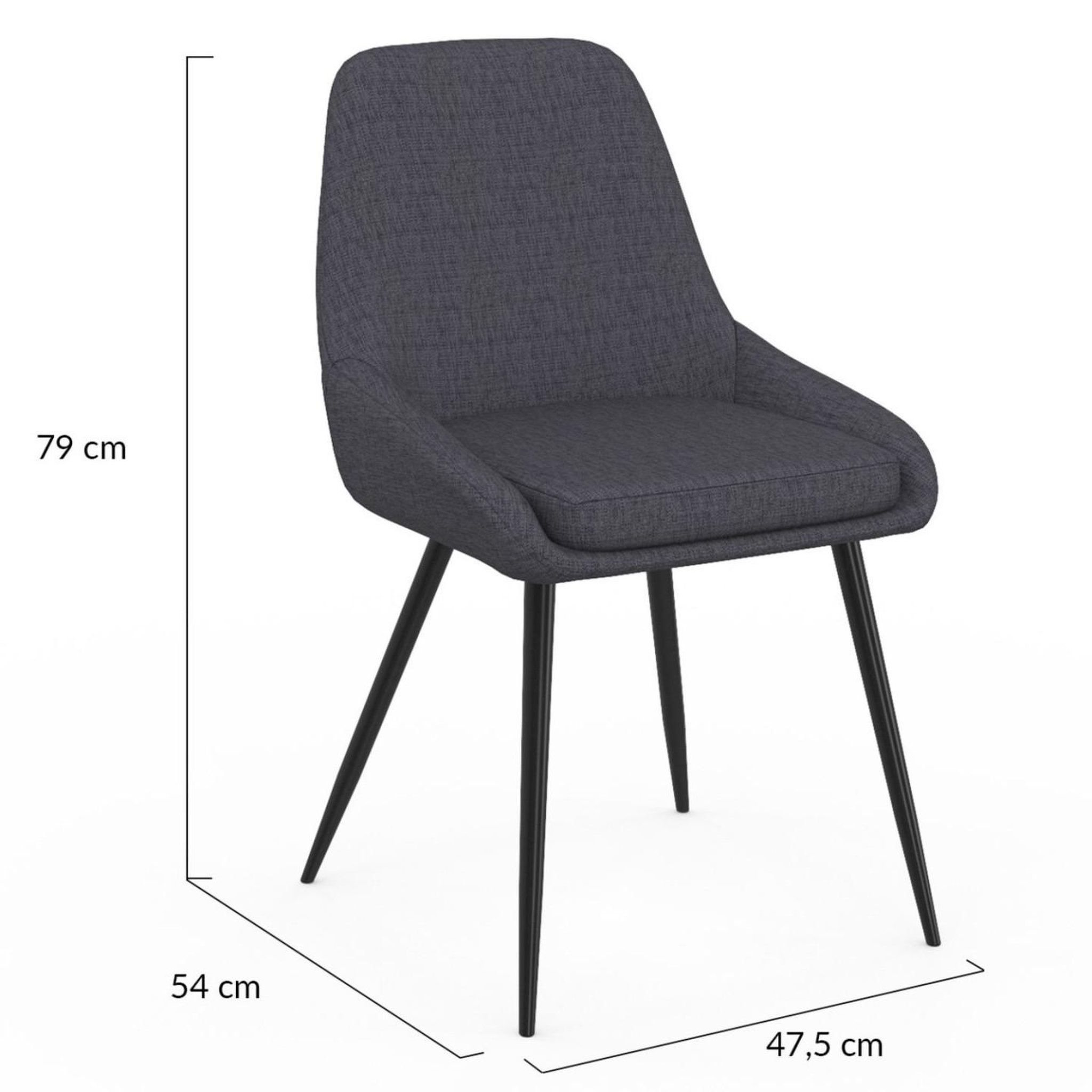 Voir la diapositive 6 : ID MARKET Lot de 6 chaises thalya en tissu gris avec accoudoirs