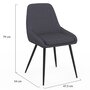 Voir la diapositive 6 : ID MARKET Lot de 6 chaises THALYA en tissu gris avec accoudoirs