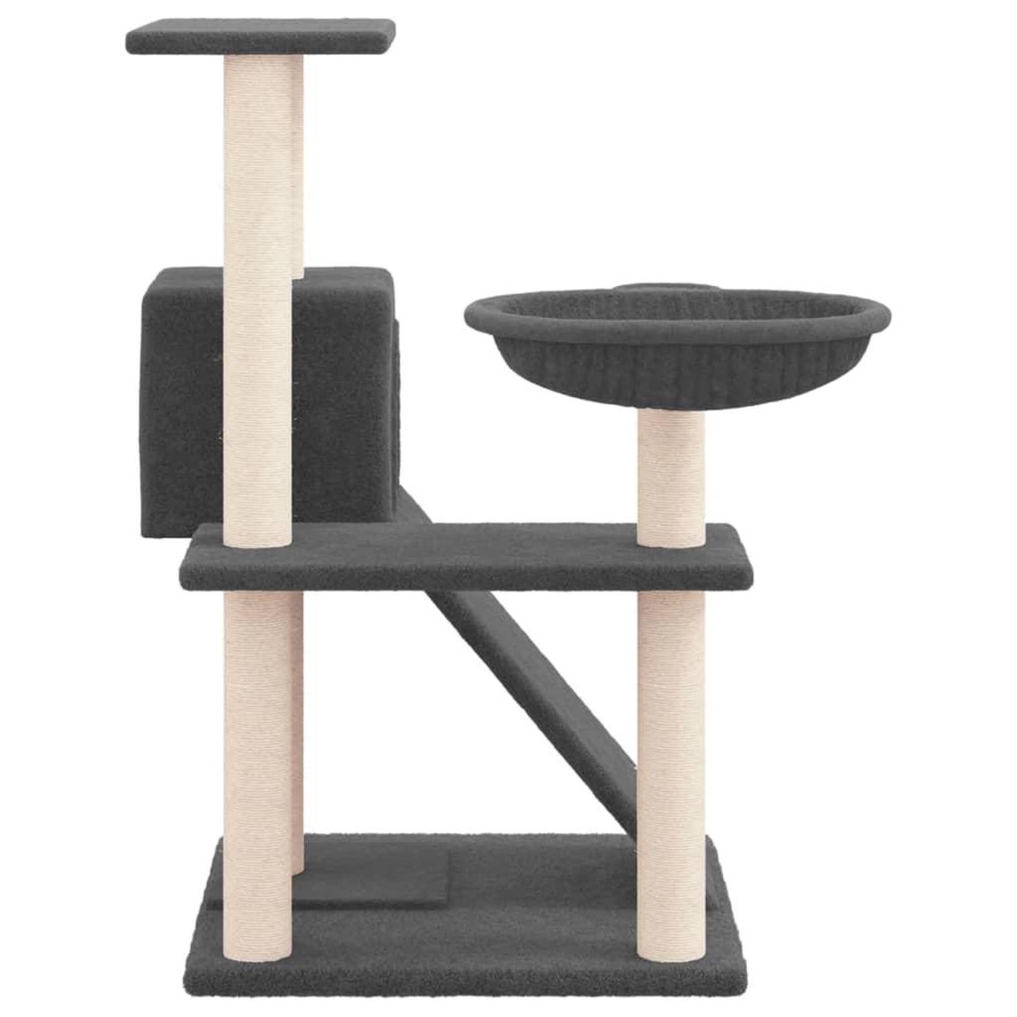 Voir la diapositive 4 : VIDAXL Arbre a chat avec griffoirs en sisal Gris fonce 82 cm