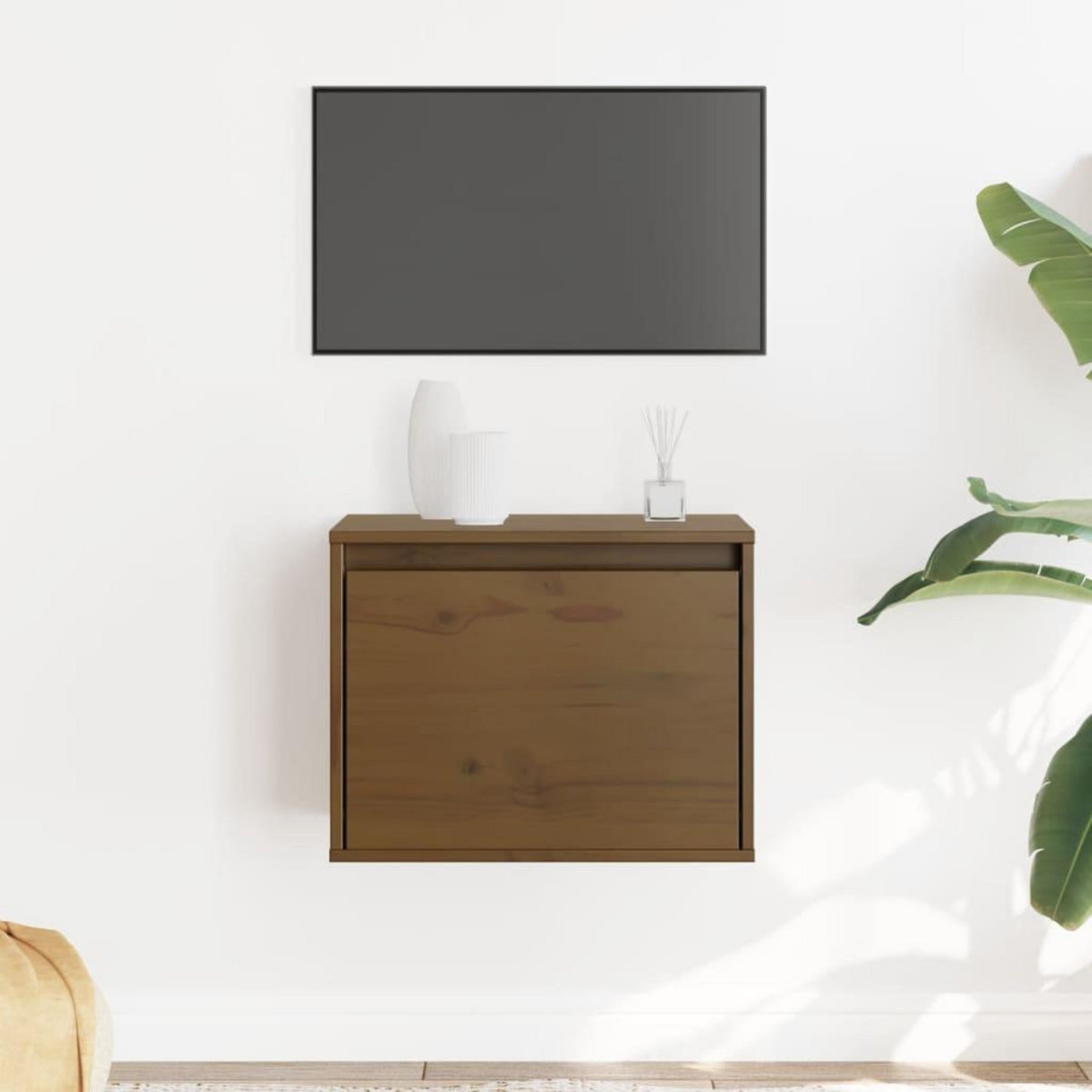 VIDAXL Armoire murale Marron miel 45x30x35 cm Bois de pin massif