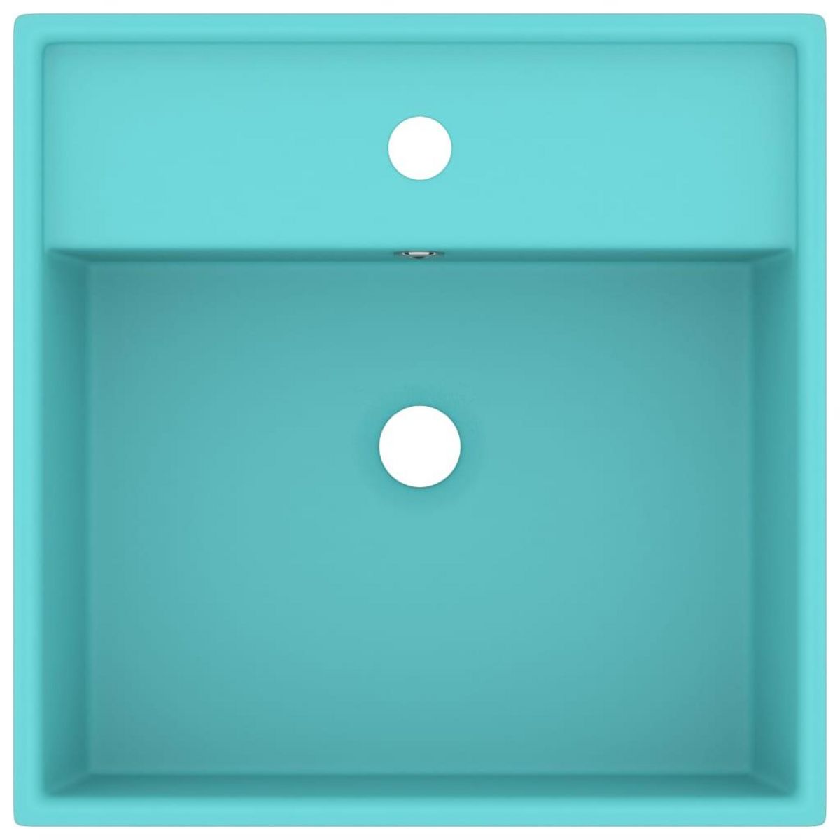 VIDAXL Lavabo carre a trop-plein Vert clair mat 41x41 cm Ceramique