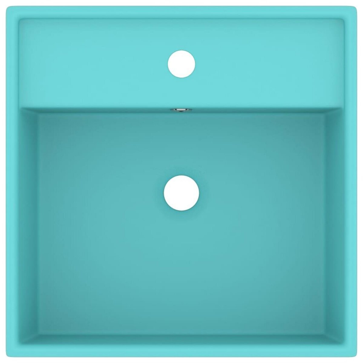 VIDAXL Lavabo carre a trop-plein Vert clair mat 41x41 cm Ceramique