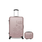 LES P'TITES BOMBES LPB Lot de 2 - Valise grand format et vanity ELEONOR. Coloris disponibles : Rose