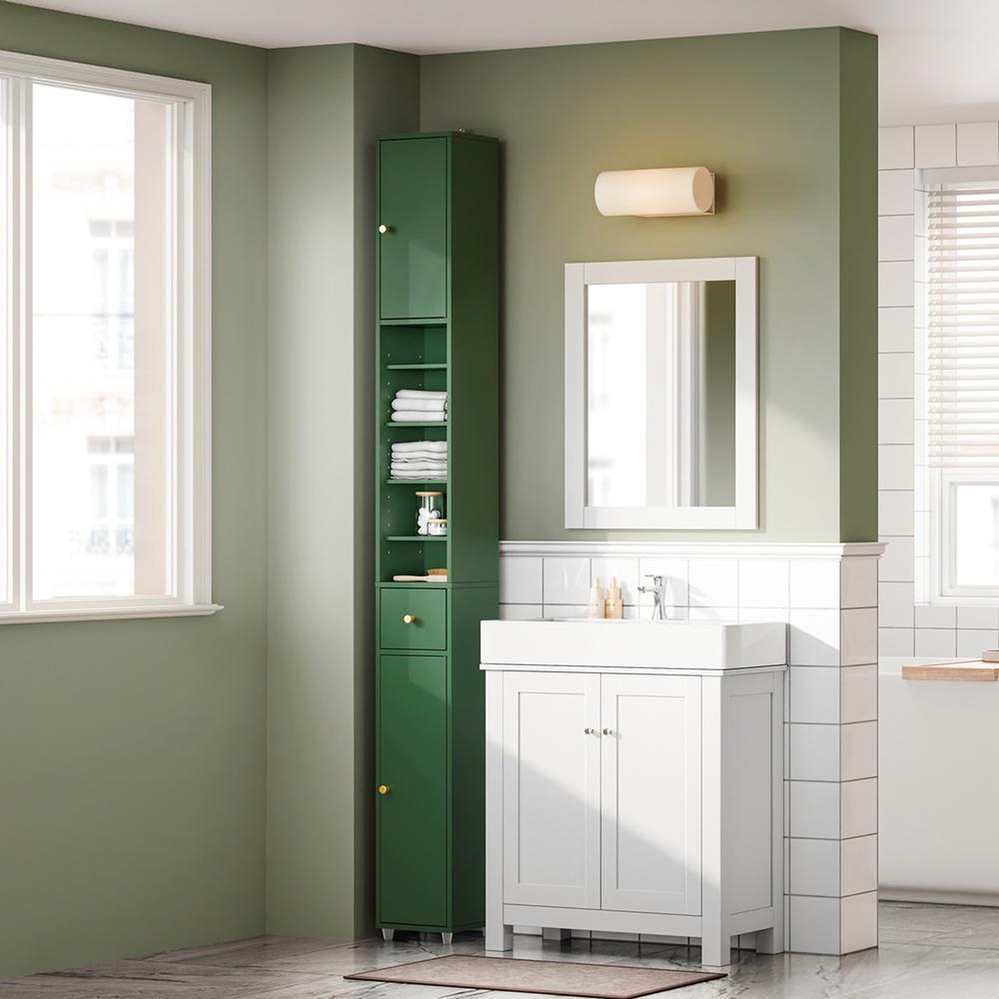 Voir la diapositive 5 : SOBUY SoBuy - Colonne De Salle De Bain à un tiroir - Fonctionnel - BZR34-II