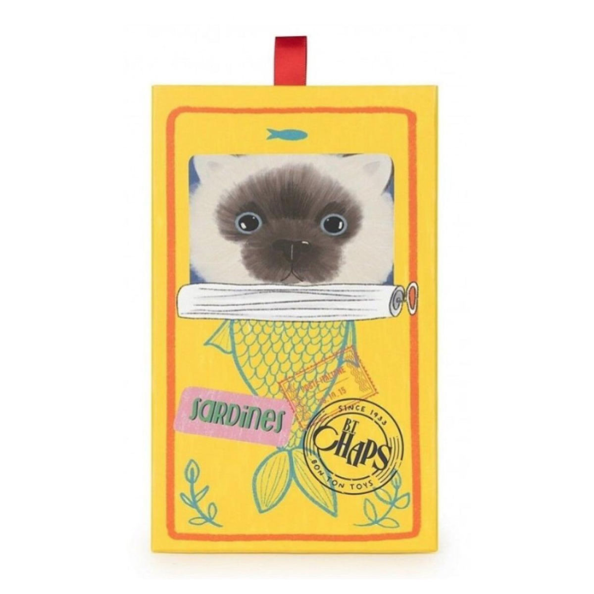 BT CHAPS Peluche Chat Siamois Eddie En Boite sardines - 17 Cm