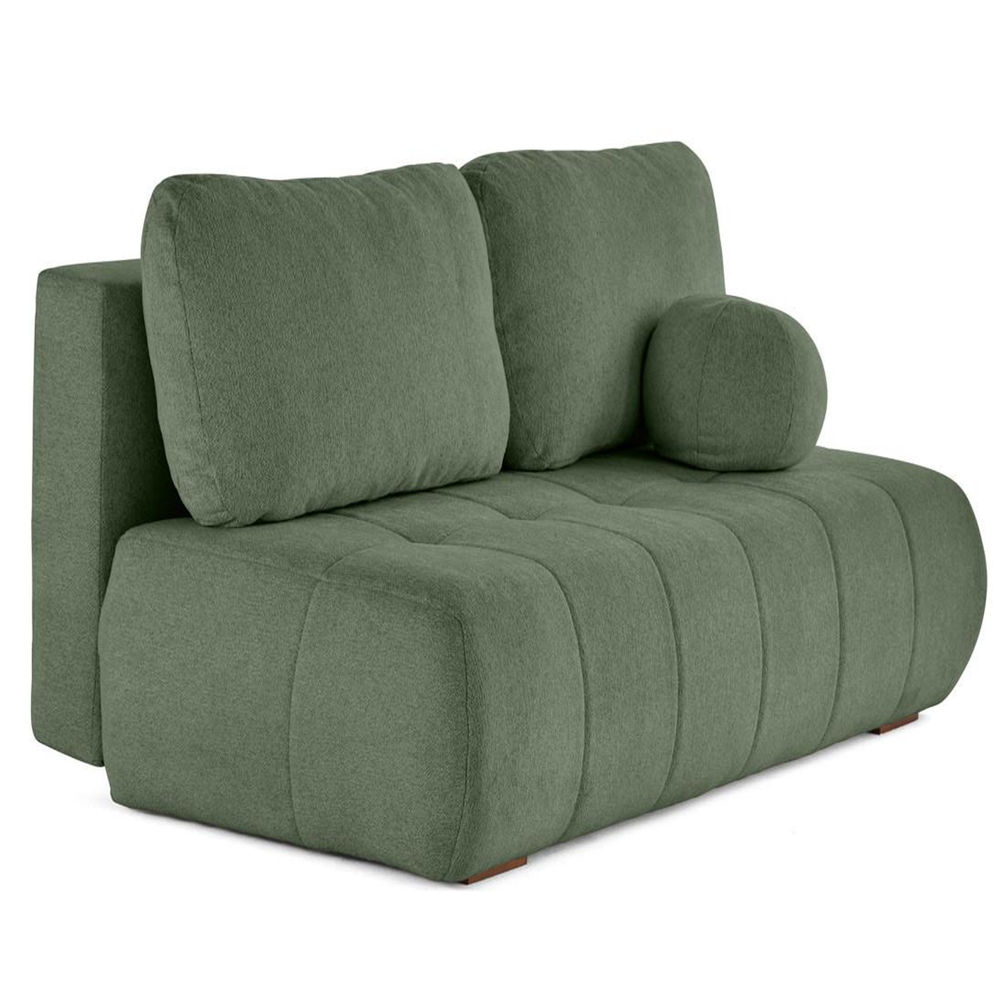 Voir la diapositive 4 : BEST MOBILIER Bowie - canapé 3 places convertible coffre + coussin rond inclus en tissu texturé